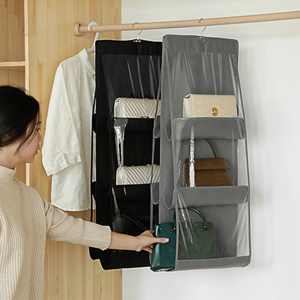 Buy 1 Get 1 Free Handbag Storage Hanging Purse Organizer with 6 Large Easy Access Pockets