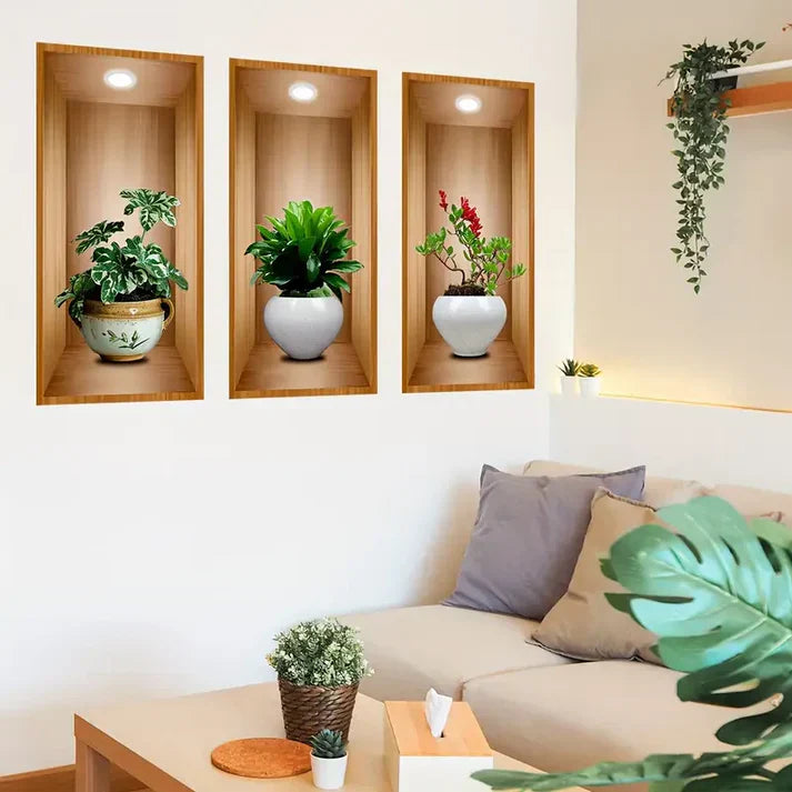 New Year Sale - 3D Plant Wall Stickers look like real decorative wall niches
