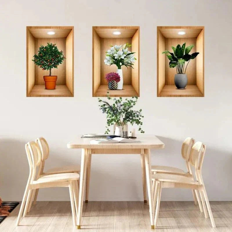 New Year Sale - 3D Plant Wall Stickers look like real decorative wall niches