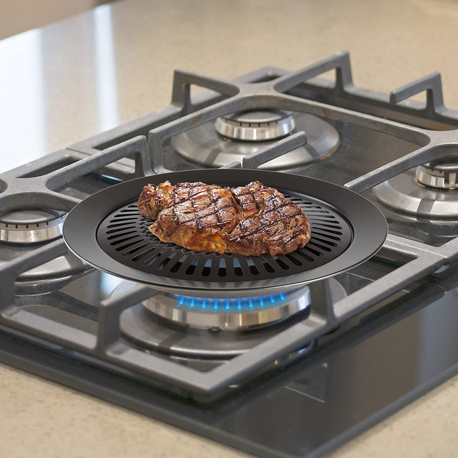 Non Stick Smokeless BBQ Stove Top Grill For Kitchen and Outdoor