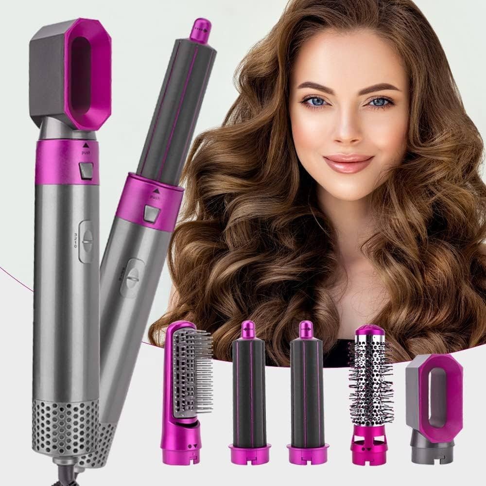 5 in 1 Electric Hot Air Brush Straightener and Dryer with Box
