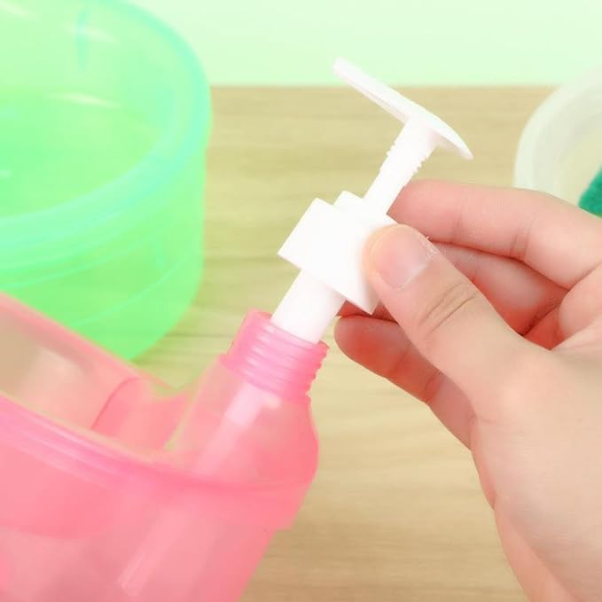 2 in 1 Soap Dispenser And Scrubber Holder With Sponge Cady For Home and Outdoor Use