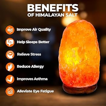 Natural Himalayan Salt Lamp USB Powered Air Healing Night Light