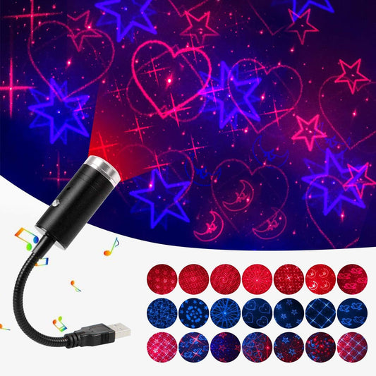 USB Star Night Light Projector with 9 Functional Modes
