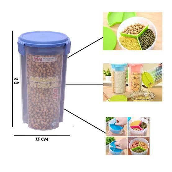 New 3 In 1 Marshal Storage Jar 2200ML For Food Storage Organizer Use