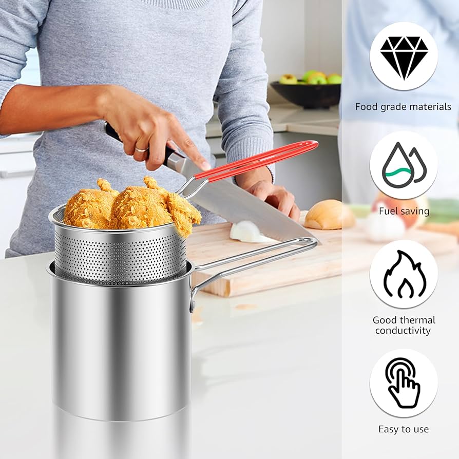 Multi Functional Stainless Steel Rust Resistant 1200ML Deep Fryer