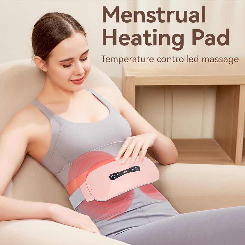 Portable Menstrual Heating Pad with 3 Heat Levels & 3 Vibratio