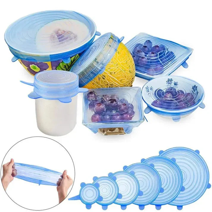Silicone Reusable Stretch Lids Cover Pack Of 6