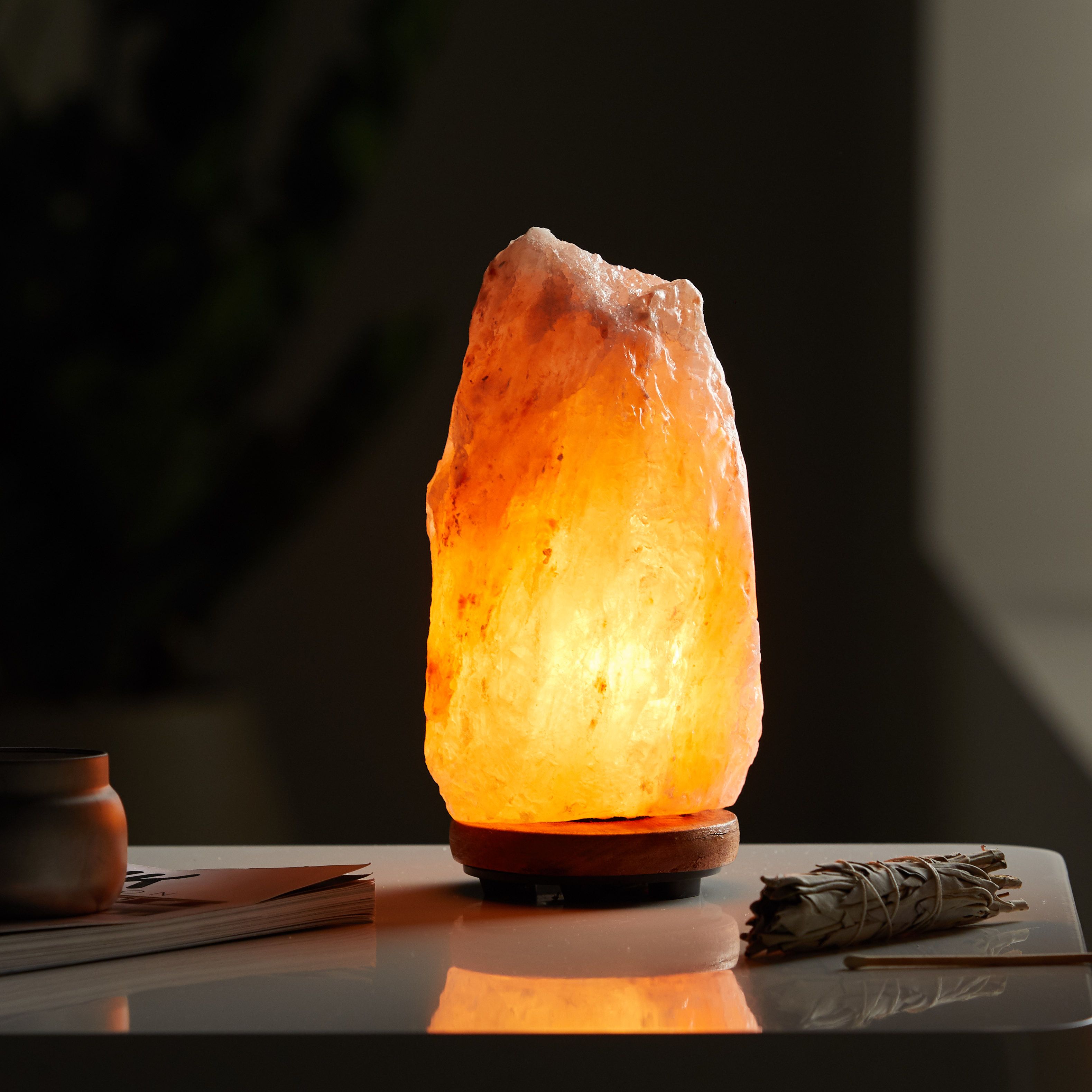 Natural Himalayan Salt Lamp USB Powered Air Healing Night Light