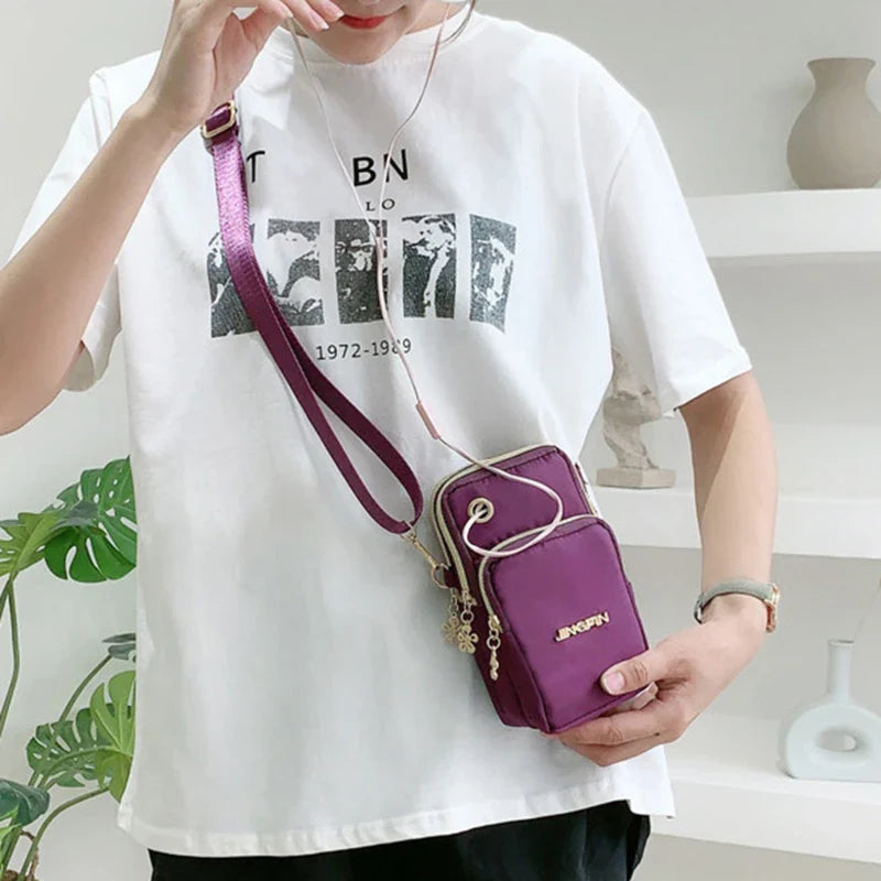 Stylish Premium Quality 3 Zippers Crossbody Bags For Cell Phones and Other Small Personal Items