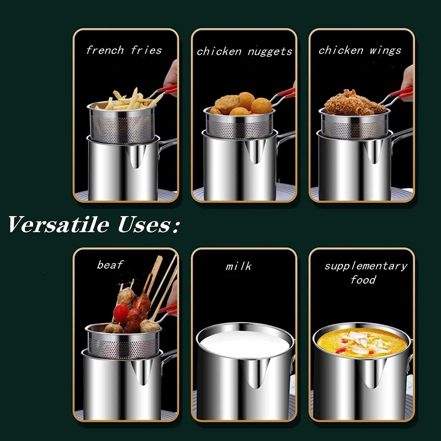 Multi Functional Stainless Steel Rust Resistant 1200ML Deep Fryer