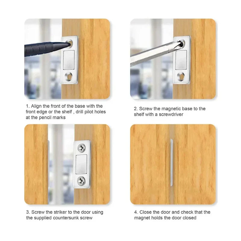 (Pack of 3 Set) Strong Door Closer Magnetic Door Catch Door Magnet