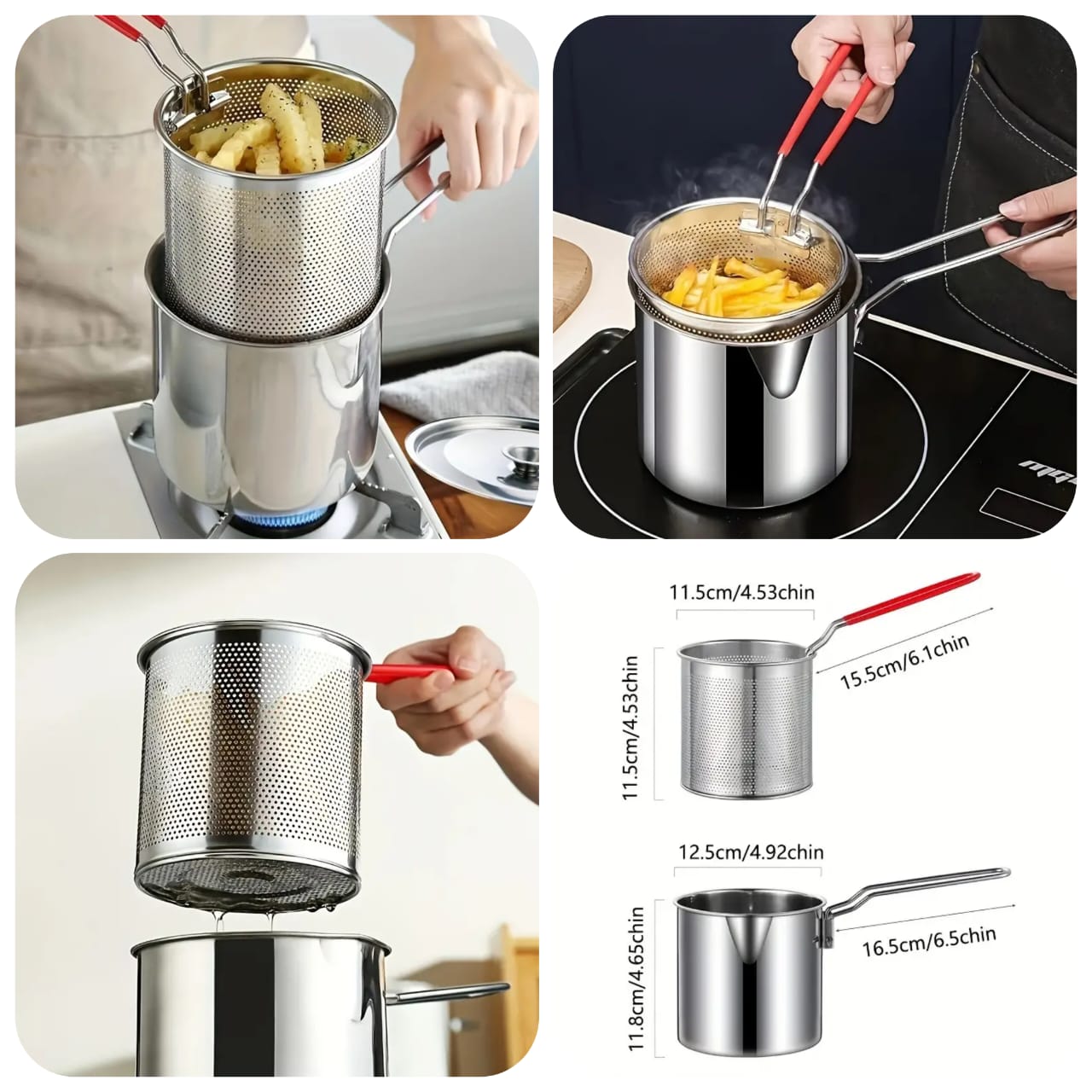 Multi Functional Stainless Steel Rust Resistant 1200ML Deep Fryer