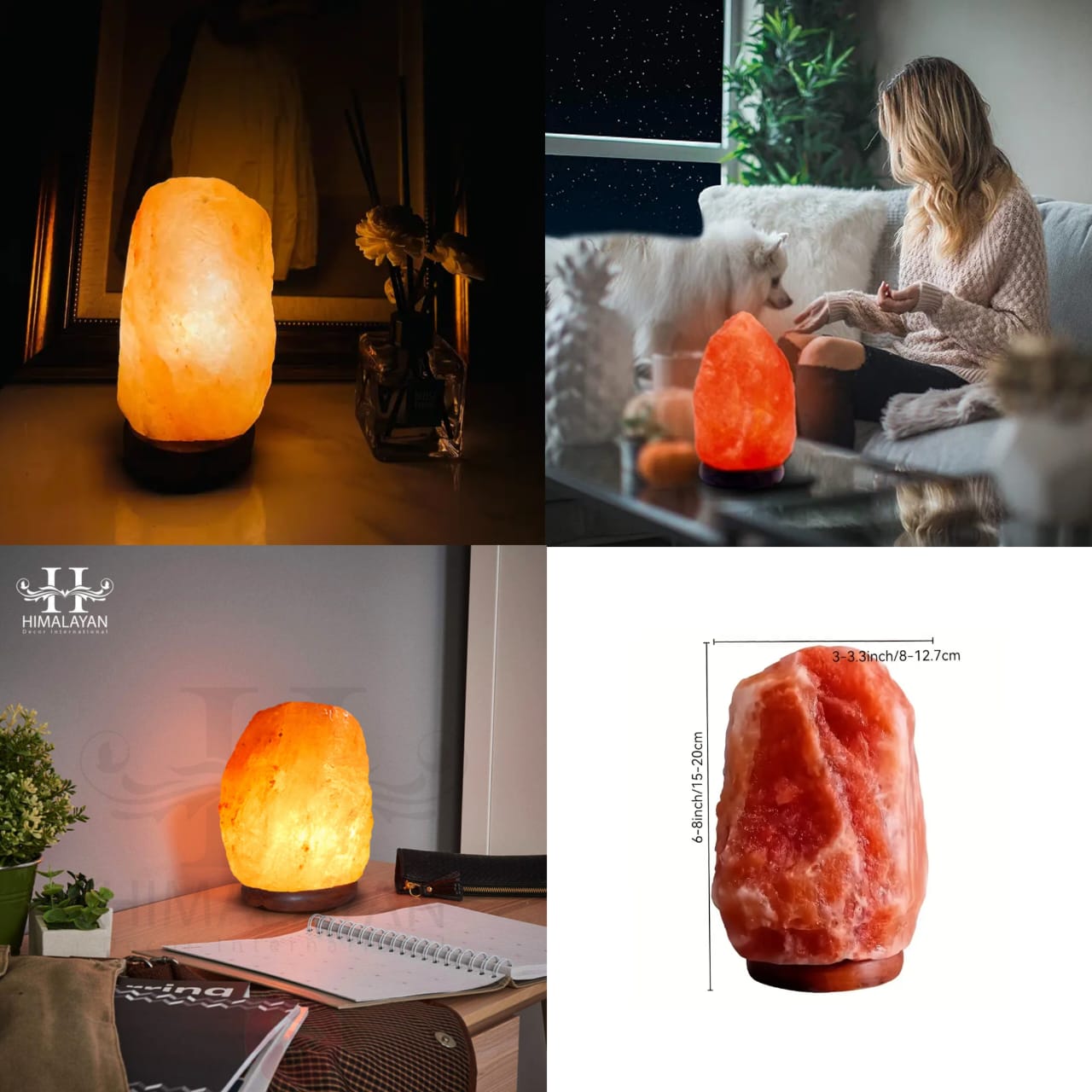 Natural Himalayan Salt Lamp USB Powered Air Healing Night Light