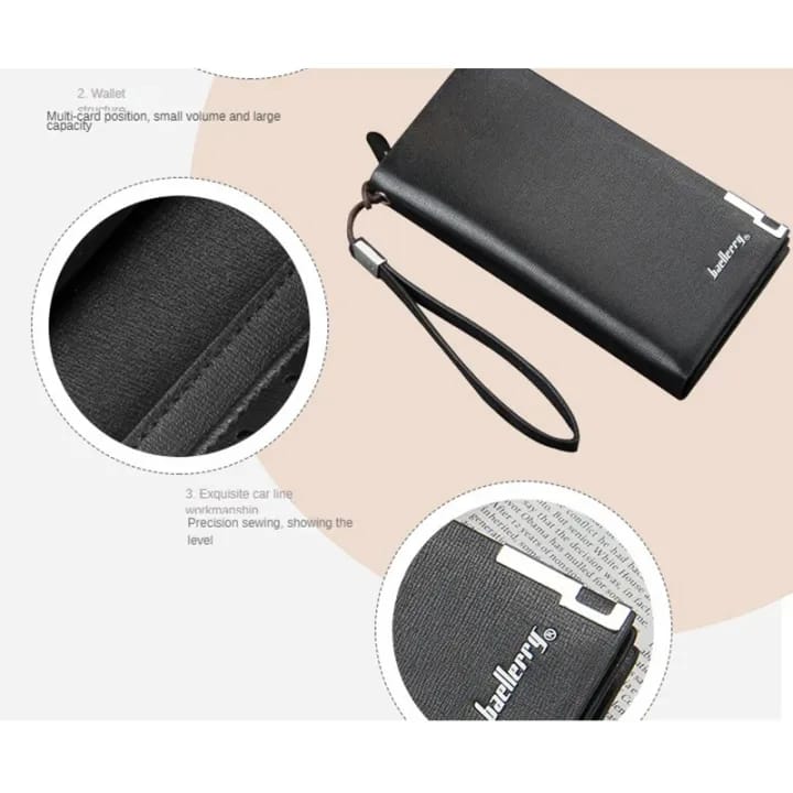 Baellerry Long Leather Wallet for Men