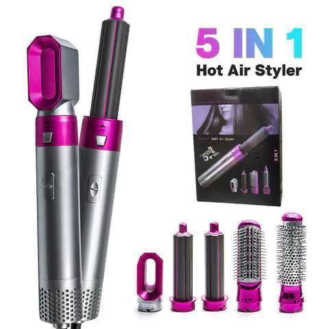 5 in 1 Electric Hot Air Brush Straightener and Dryer with Box