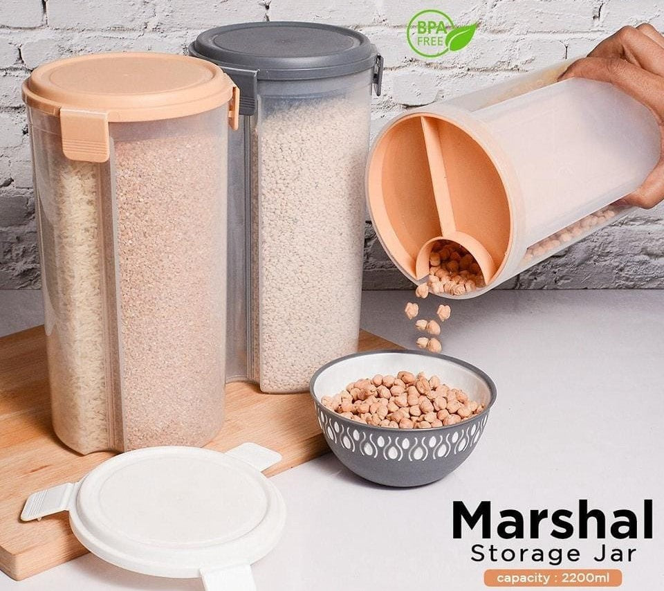 New 3 In 1 Marshal Storage Jar 2200ML For Food Storage Organizer Use