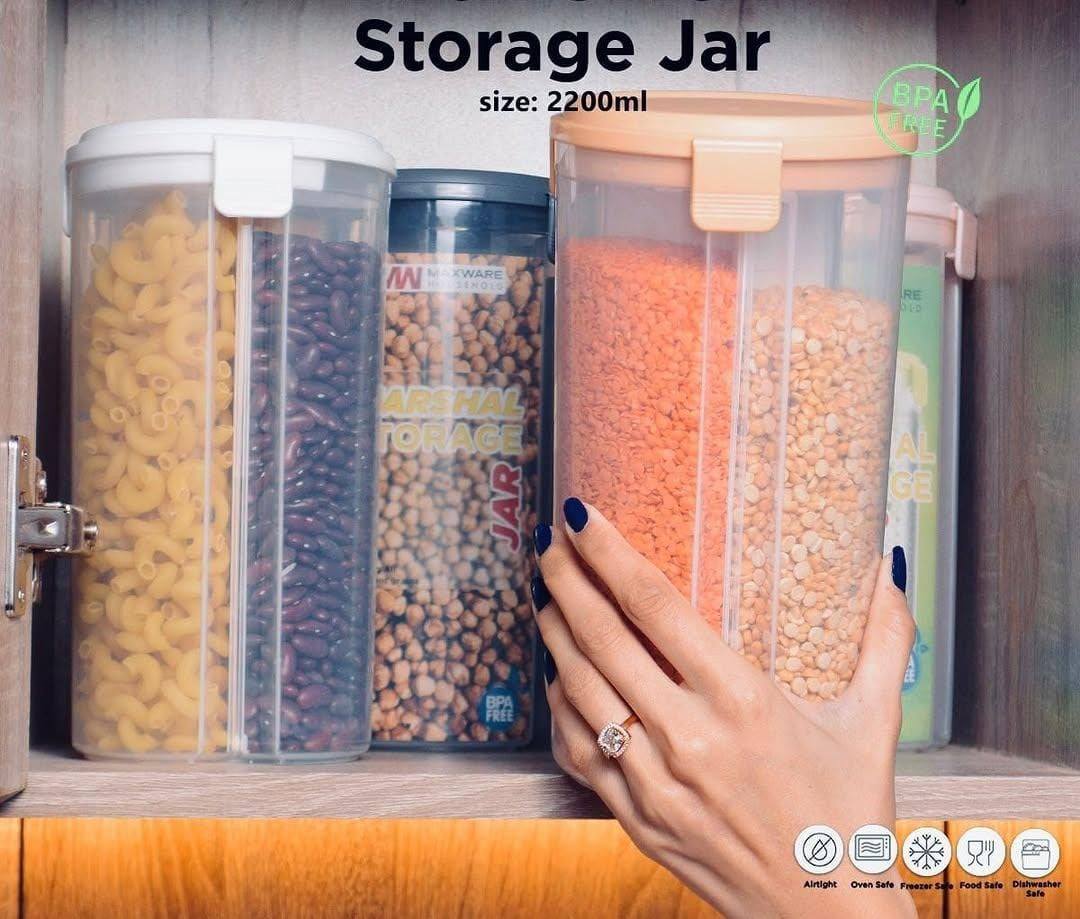 New 3 In 1 Marshal Storage Jar 2200ML For Food Storage Organizer Use