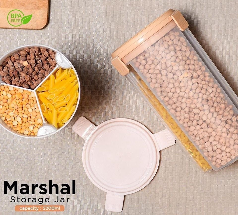New 3 In 1 Marshal Storage Jar 2200ML For Food Storage Organizer Use