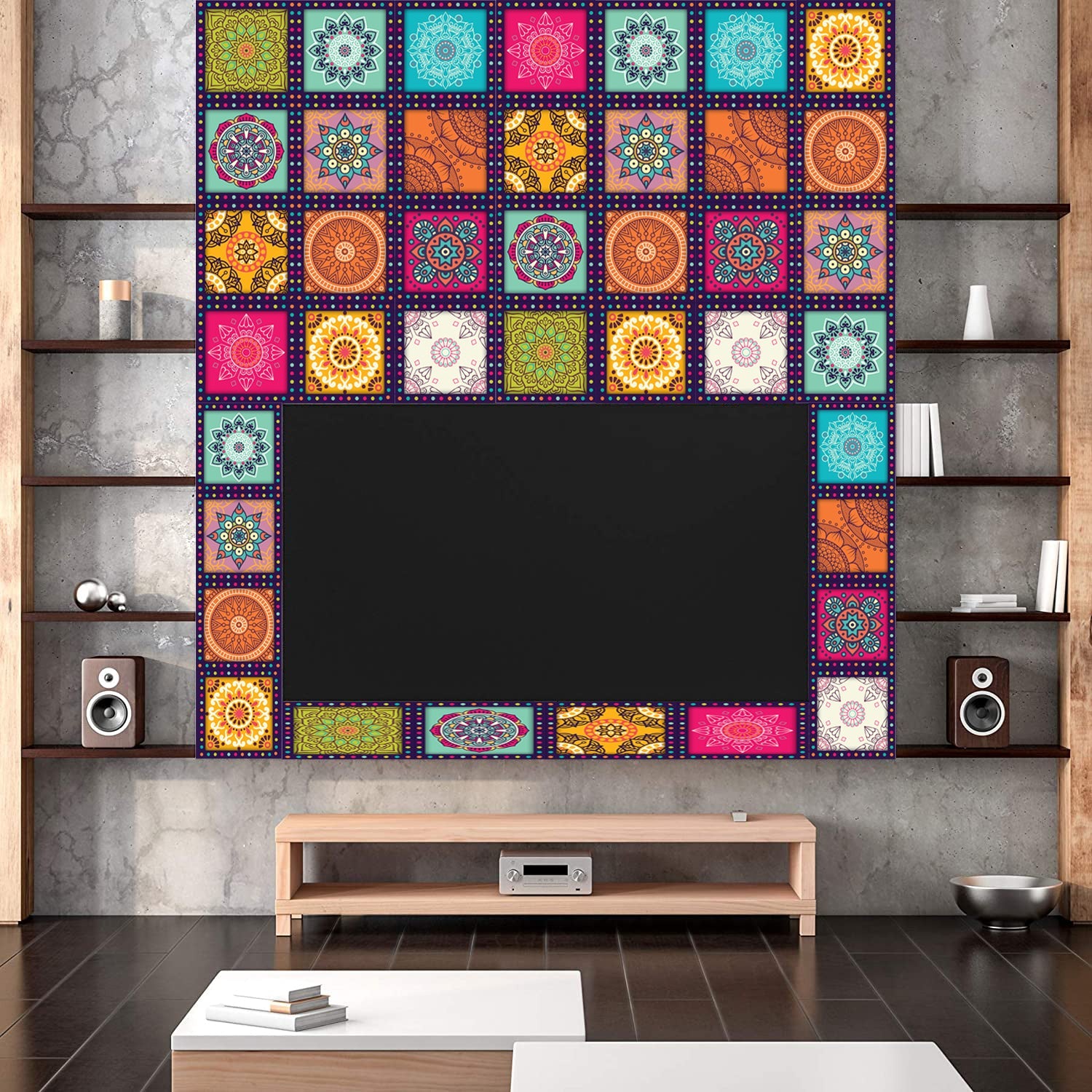 50Pcs Walls Self Adhesive Tile Sticker For Home Decor