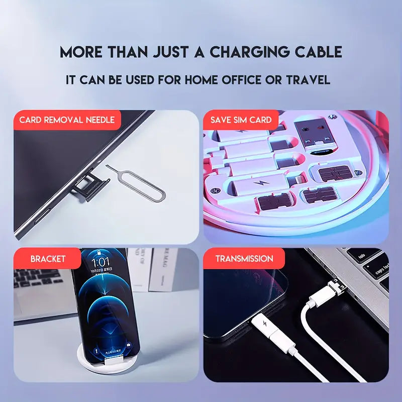 5 in 1 Portable Multifunctional 60W Charging Data Cable Set