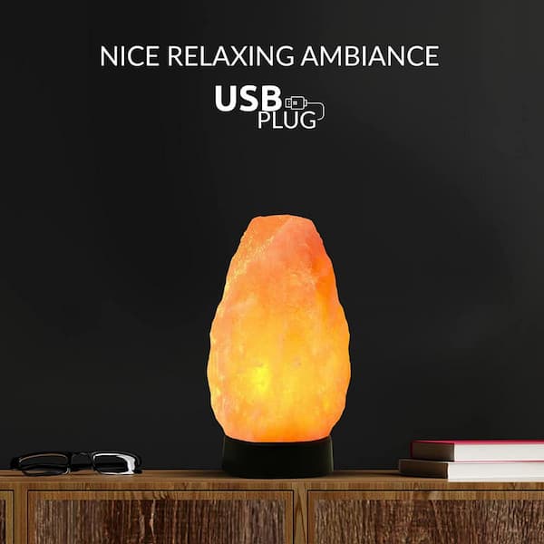 Natural Himalayan Salt Lamp USB Powered Air Healing Night Light