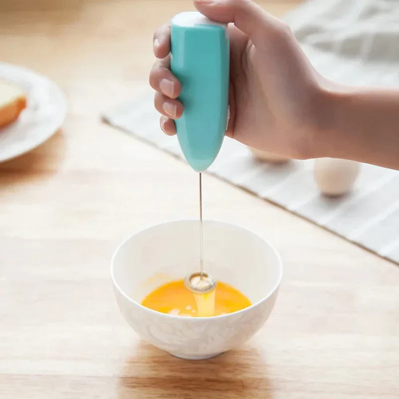 Mini Rechargeable Coffee & Egg Beater Mixer with stainless steel, spring and rod