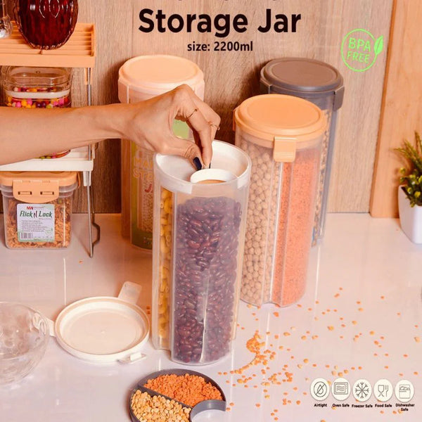 New 3 In 1 Marshal Storage Jar 2200ML For Food Storage Organizer Use