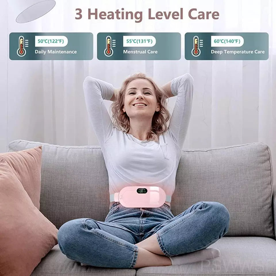 Portable Menstrual Heating Pad with 3 Heat Levels & 3 Vibratio